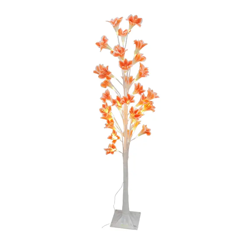1.2M Orange And White Led Flower Tree Light 1
