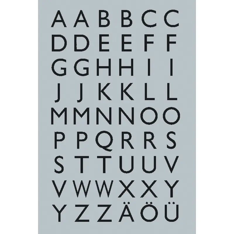 13×12Mm Black Silver-Foil Letter Labels A-Z (Model 4133) 1