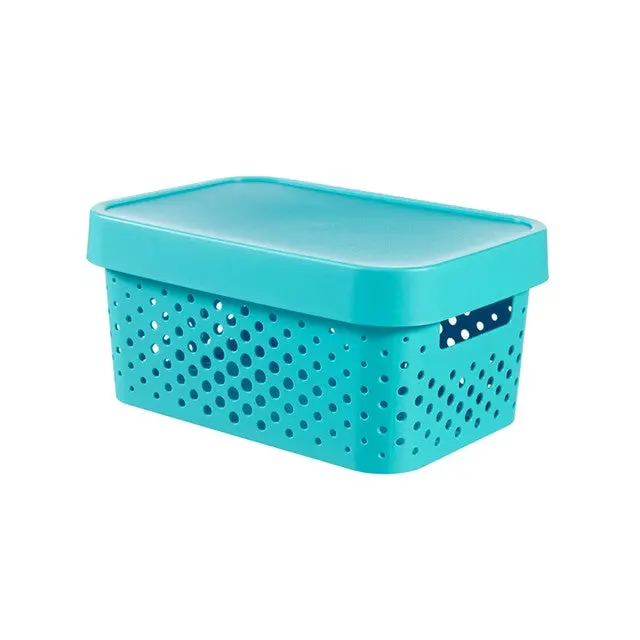 4.5-Liter Dot-Print Storage Box With Lid – Small (Infinity) 2