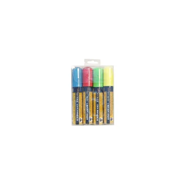 4-Color Large Chalk Marker Set (Red, Green, Yellow, Blue) 1