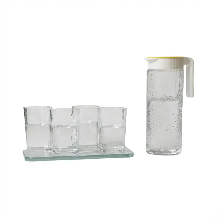 5-Piece Clear Glass Jug And Tumbler Set 1