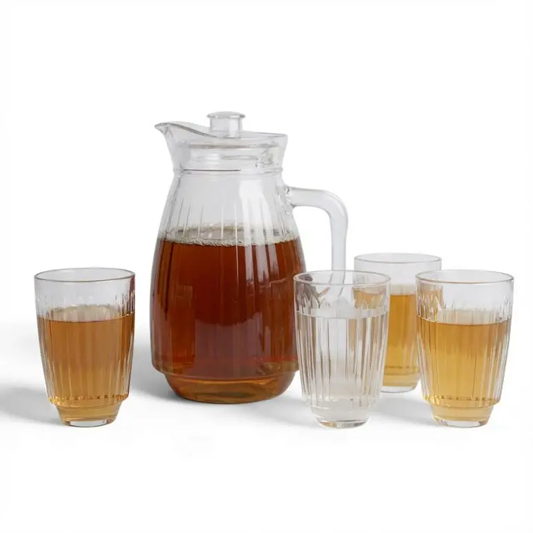 5-Piece Transparent Glass Drinkware Set 1