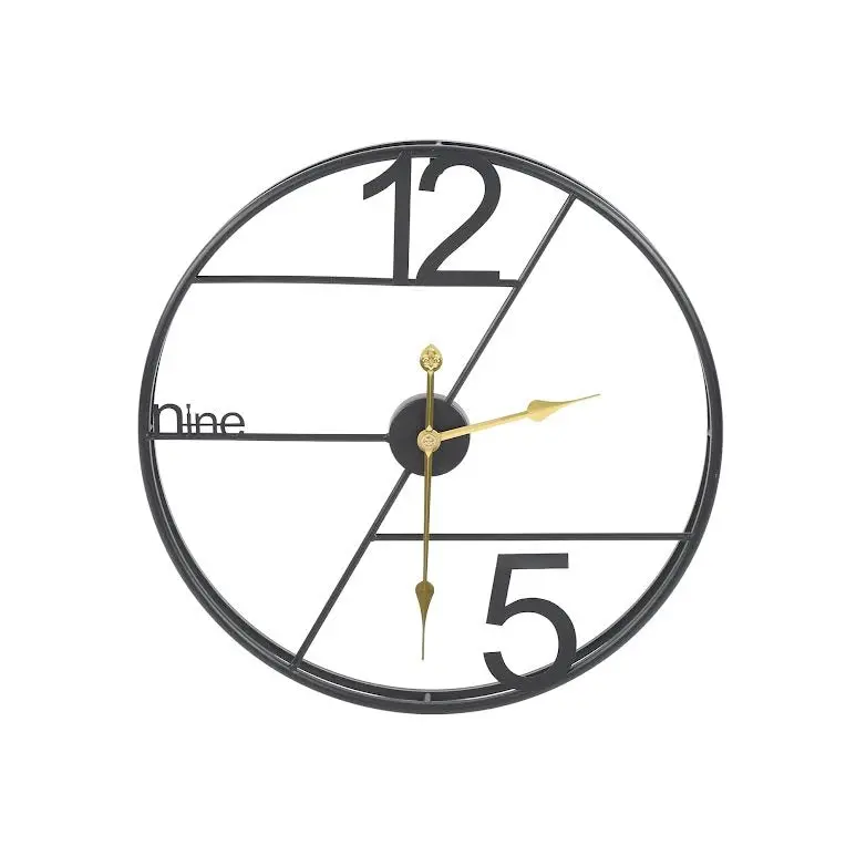 60Cm Decorative Black-And-Gold Silent Wall Clock 1