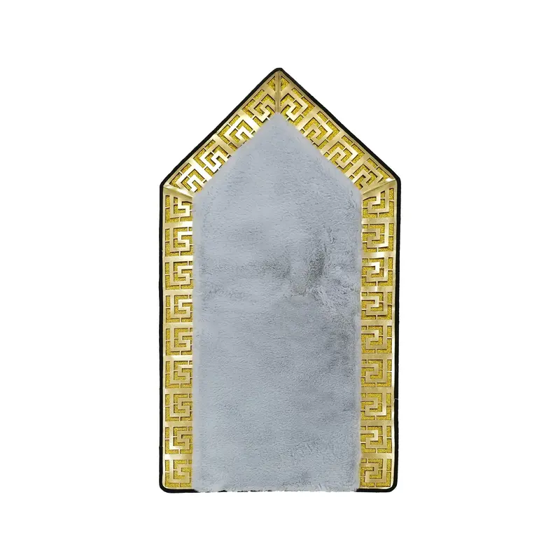 70X130Cm Light Grey And Gold Musallah Mat 1
