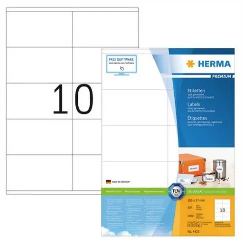 A4 Narrow Address Labels – 105 X 57 Mm Sheet (Code 4425) 1