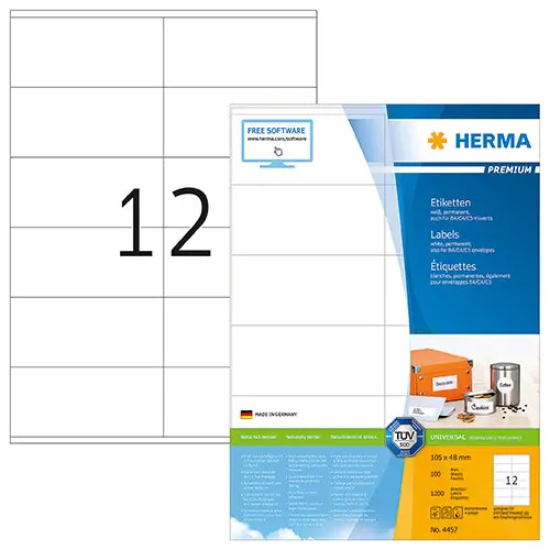 A4 Small Address Labels – 105 X 48 Mm Sheet (Code 4457) 1