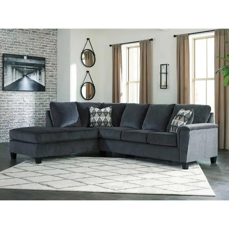 Abinger Smoke Gray 2-Piece Lfh Chaise Sectional 1