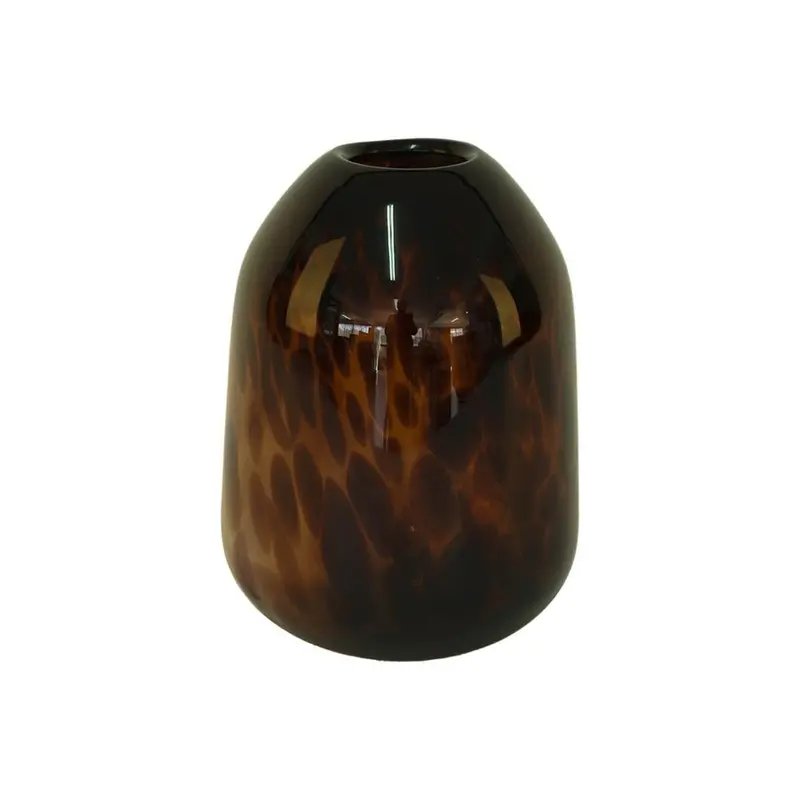 Amber Art Glass Vase – 23Cm Hand-Blown Sculptural Accent 1