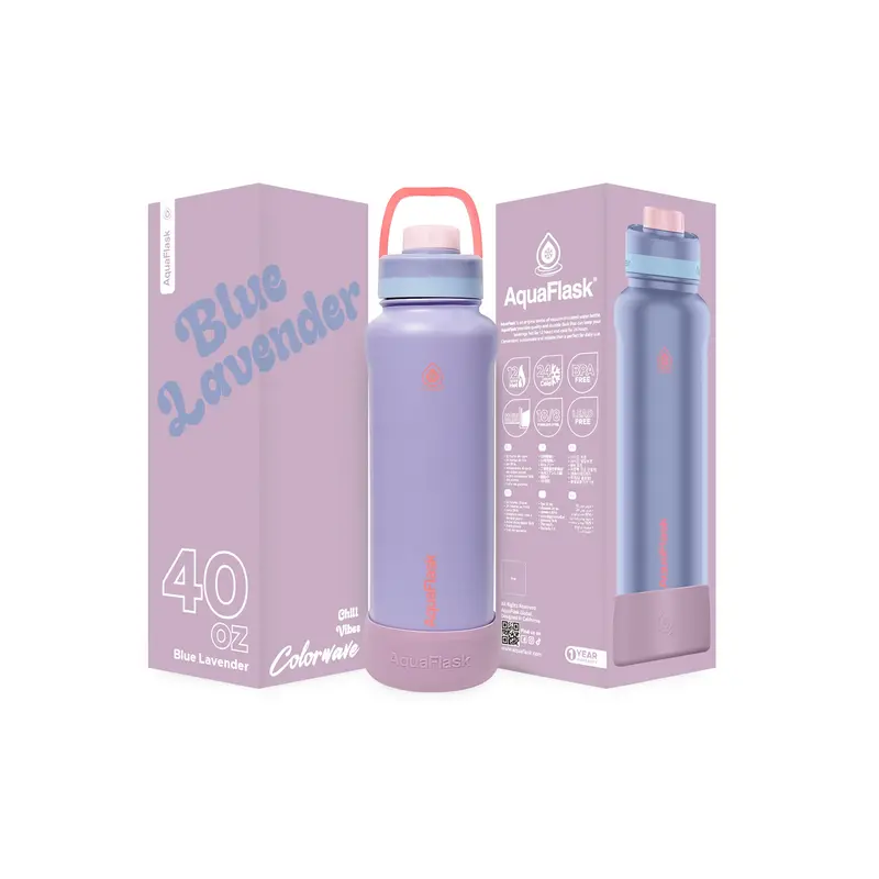 Aquaflask Colorwave Flipsip Bottle – 1182Ml, Blue Lavender 1