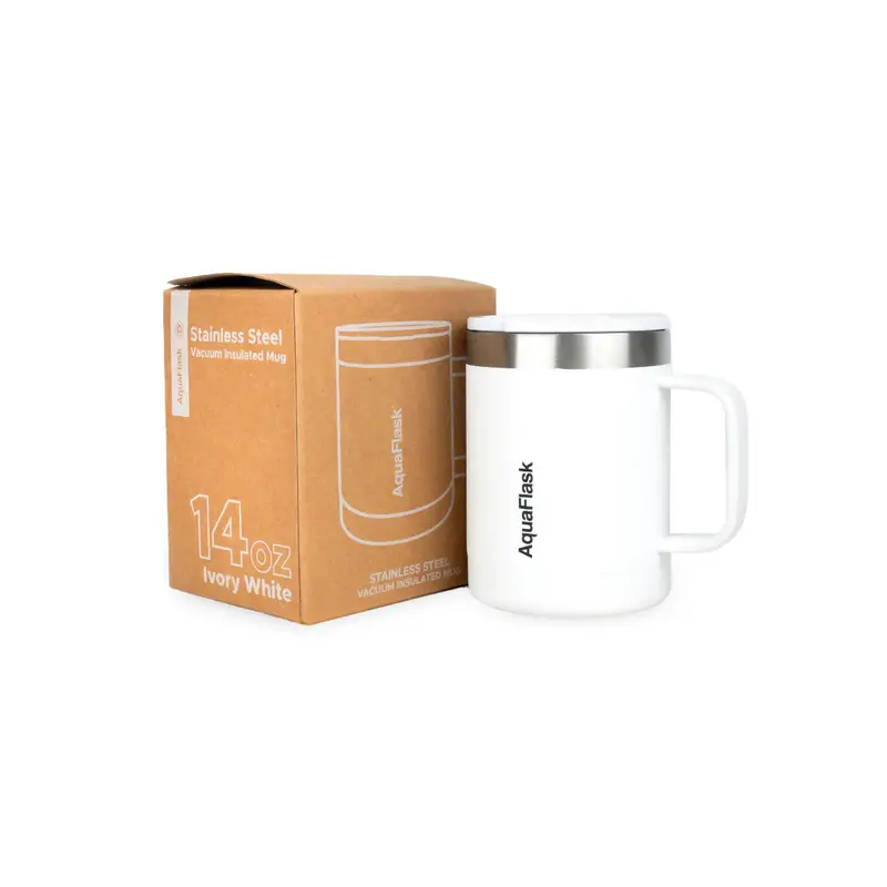 Aquaflask Ivory White Travel Tumbler – 415Ml Premium Insulated Mug 1