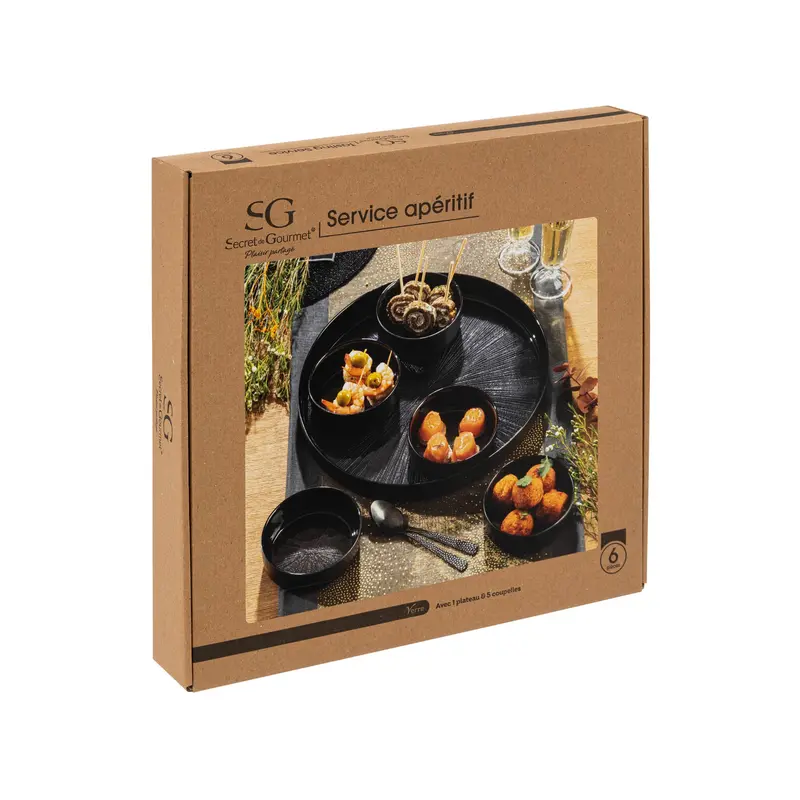 Astra Noir 6-Piece Appetizer Set In Brown – Secret De Gourmet 1