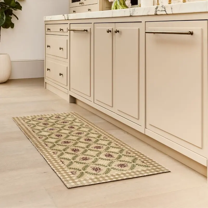 Beehive-Design Beige Runner Rug By Hug Rug 1