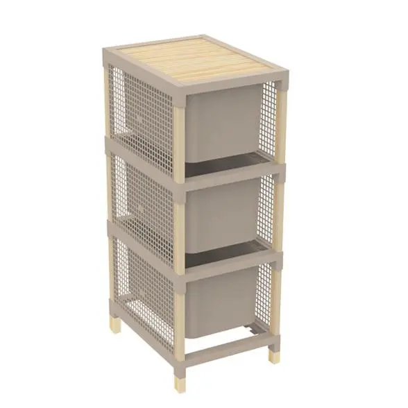 Beige Three-Drawer Storage Unit – 45L Kip Drawer Organizer 1