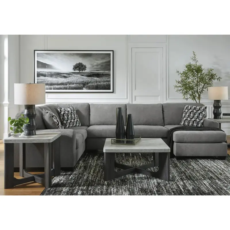 Birkdale Grey Rhf Sectional With Chaise 1