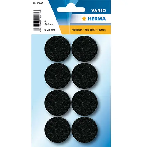 Black Felt Floor Protectors – 28 Mm Diameter, Non-Slip Furniture Pads (15003) 1