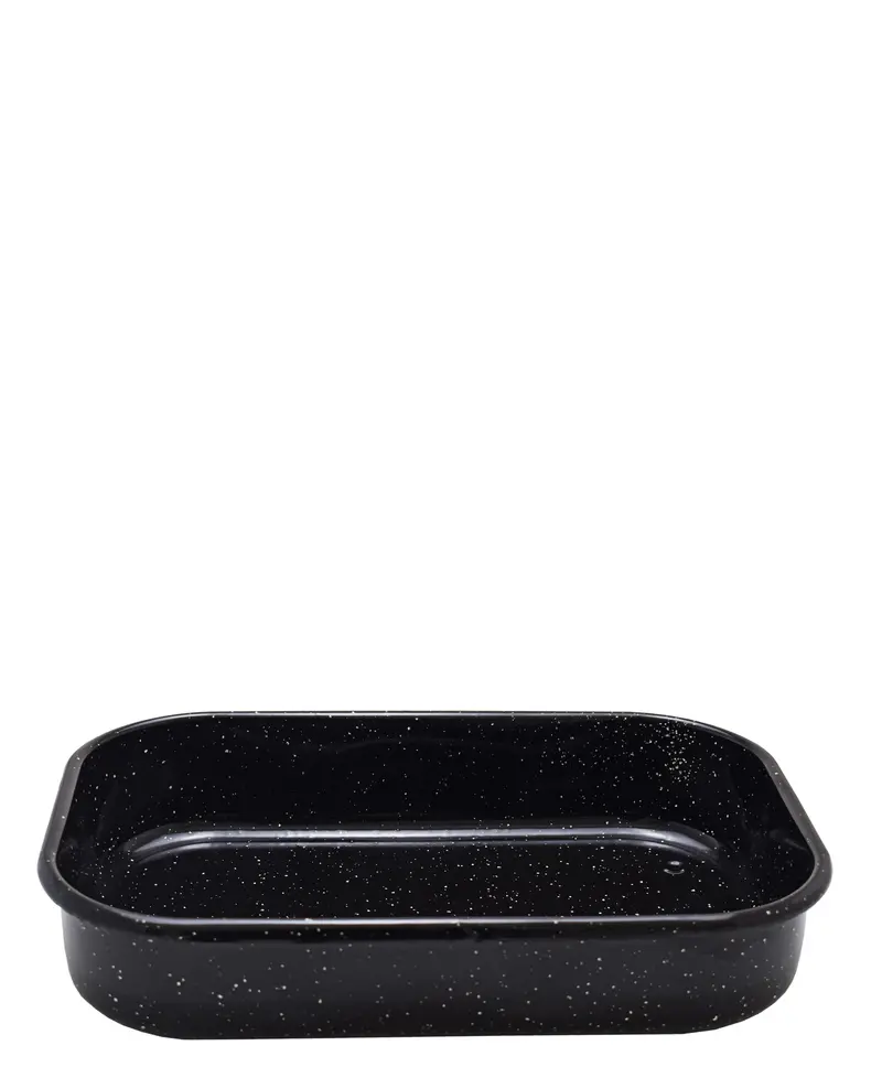 Black Open Oval Roaster Pan – Versatile O2 Roasting & Serving Dish 1