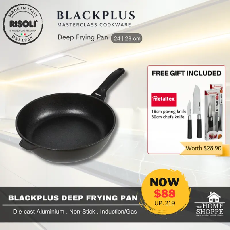 Blackplus Induction Deep Frying Pan With Black Handle — Includes Free Gift 1
