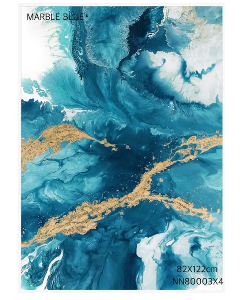 Blue Marble Texture Wall Frame – Sophisticated Geometric Look 1