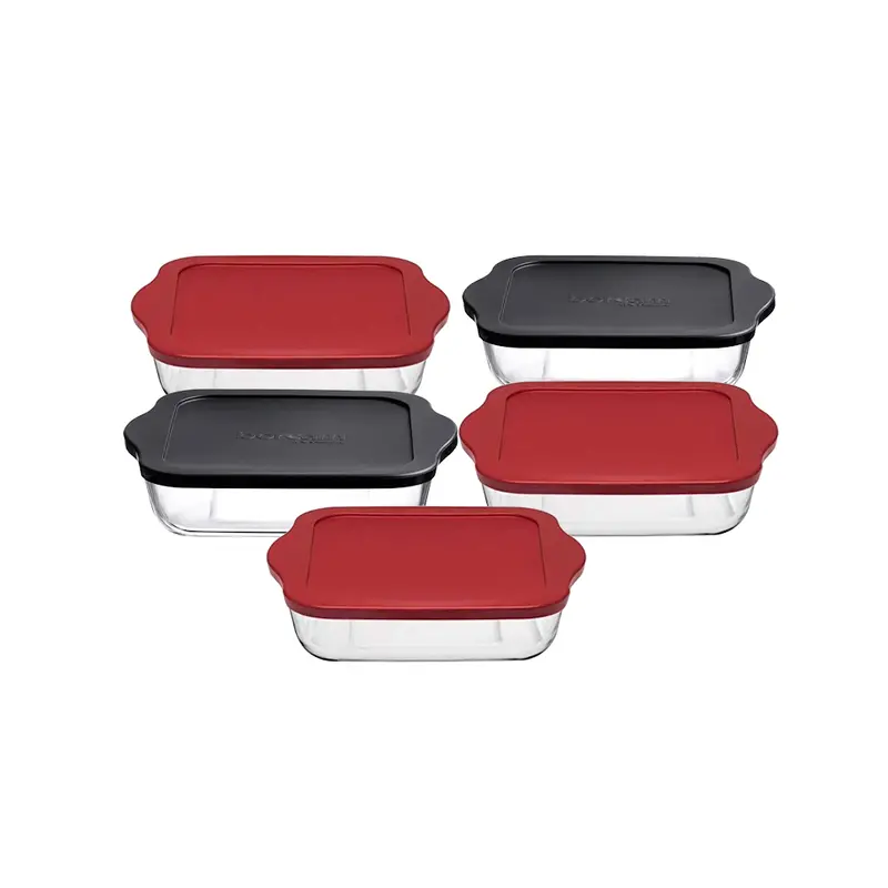 Borcam 10-Piece Premium Cookware Combo – Black & Red Accent Design 1