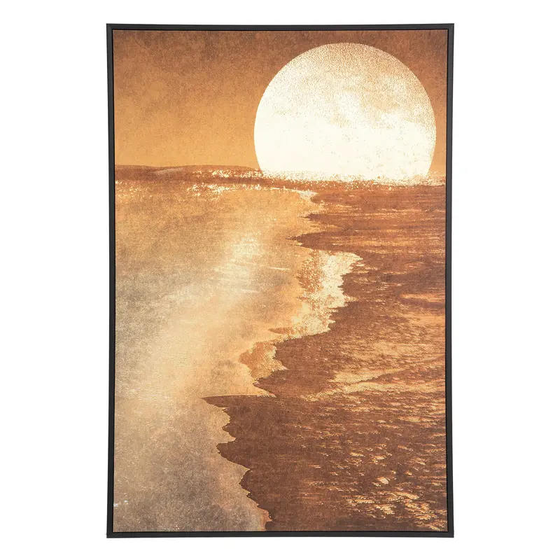 Brown Framed Sun Motif Canvas Print – Atmosphera Soleil Art 1
