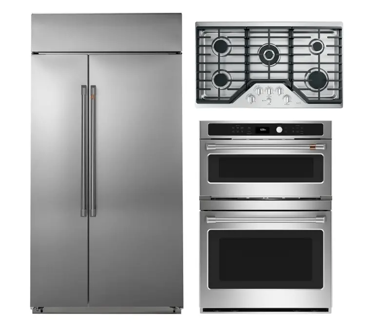 Café Luxury Appliance Suite: 48" Side-By-Side Refrigerator, 36" Gas Cooktop & Combination Wall Oven 1