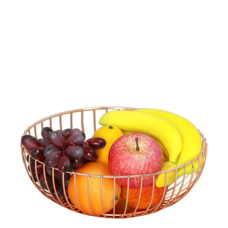 Ch Compact Single-Tier Fruit Basket – Rose Gold Elegance 1
