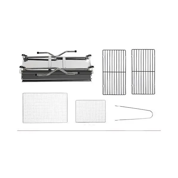 Ch Portable Folding Outdoor Grill – Stainless Steel, Silver-Finish Bbq Unit 1
