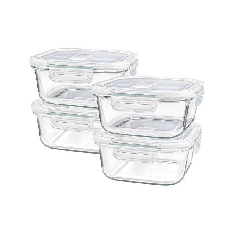 Clear 4-Piece 370Ml Modular Food Storage Container Set 1