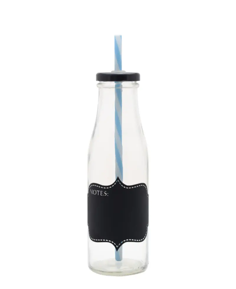Consol Milkshake Bottle – Blue With Black Accent Design 1