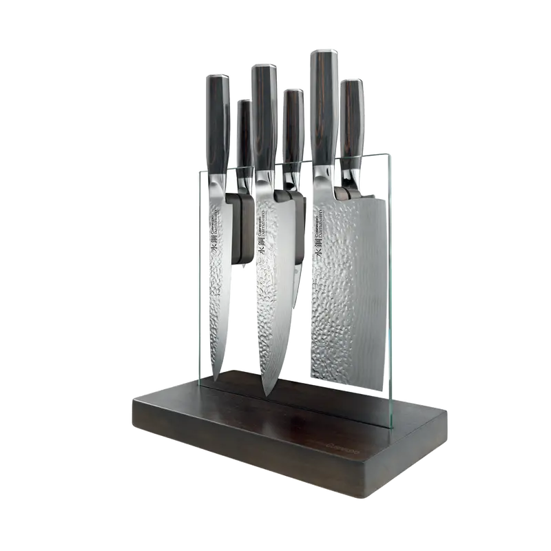 Cuisine::Pro Damashiro Emperor Hikari Knife Block – 7-Piece Illuminated Luxury Set 1