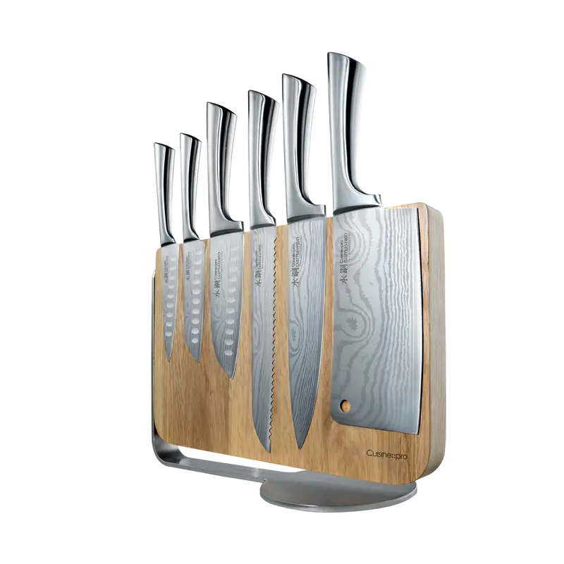 Cuisine::Pro Damashiro Meiyo Knife Block Set – 7-Piece Artisan-Crafted Japanese Collection 1
