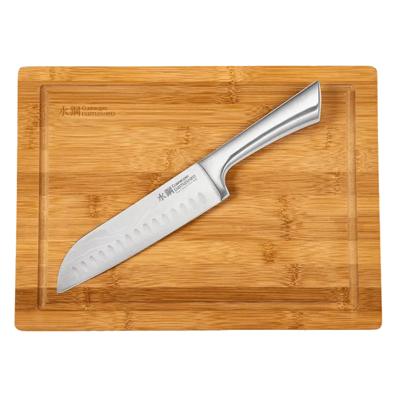 Cuisine::Pro® Damashiro® Santoku Knife & Acacia Cutting Board Set 1