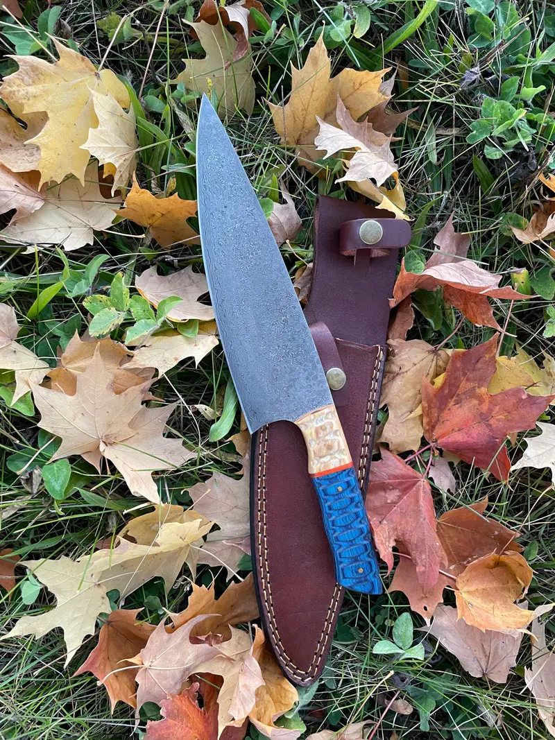 Damascus Chef’S Knife – Professional-Grade Blade, Custom Handle – Tk-043 1