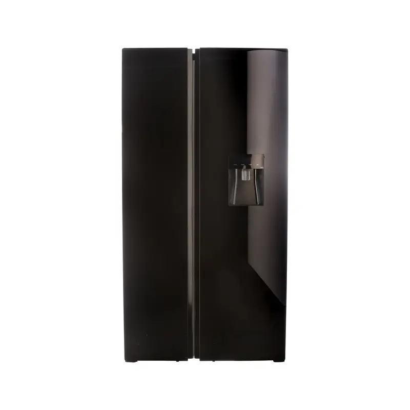 Defy 496L Black Glass Side-By-Side Refrigerator 1