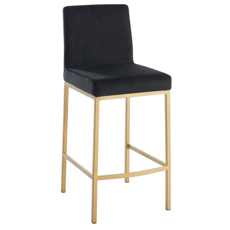Diego 203-101Blk/Gl Black Seat With Gold Legs – 26-Inch Counter Stools (Set Of 2) 1