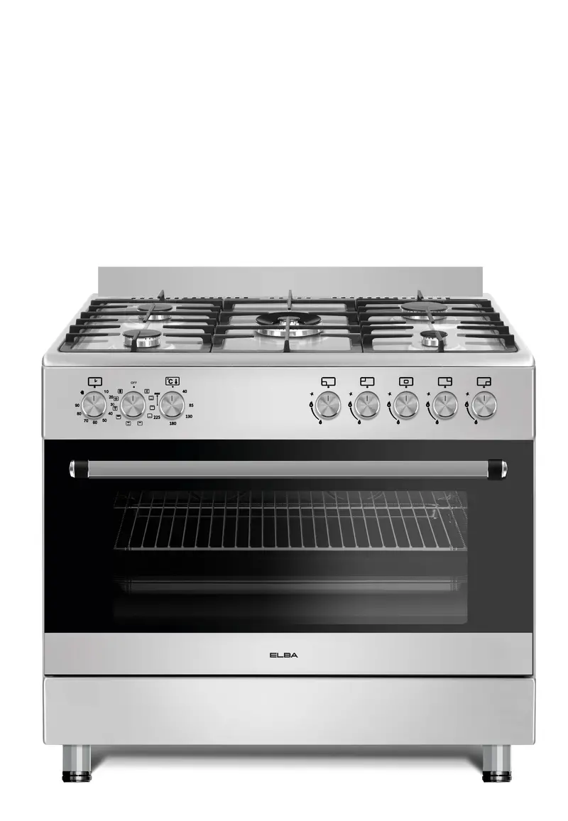 Elba Essential 90Cm Stainless Steel Gas Cooktop With 5 Burners & Built-In Electric Oven — Includes Free Totai Heater 1
