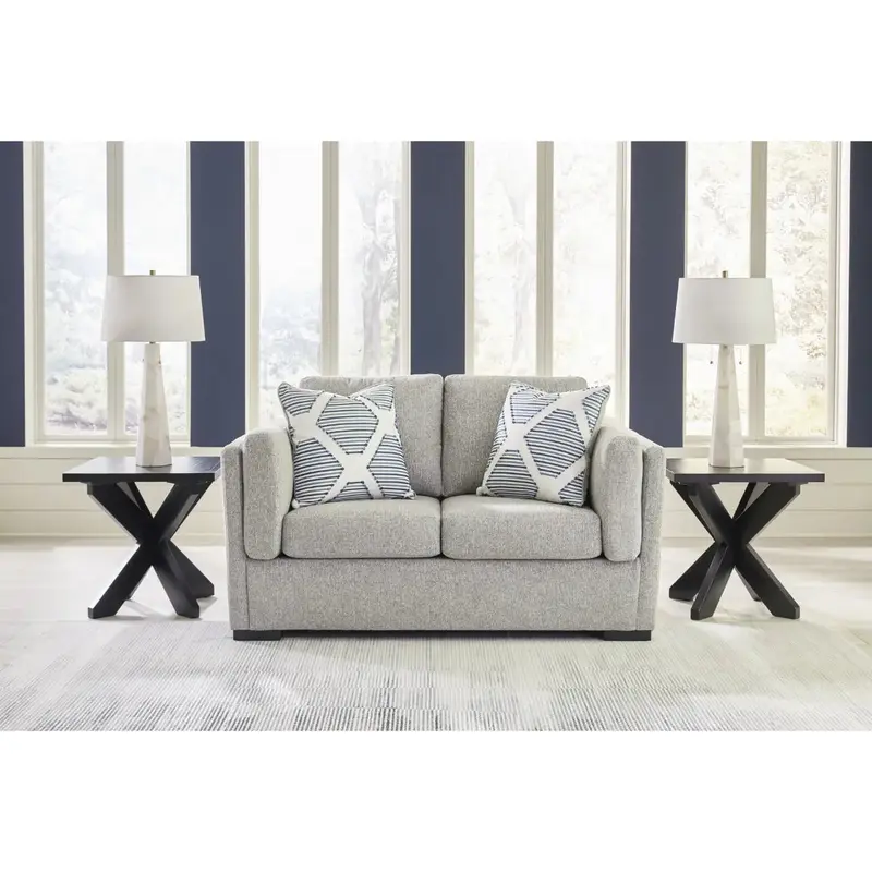 Evansley Pewter Fabric Loveseat 1