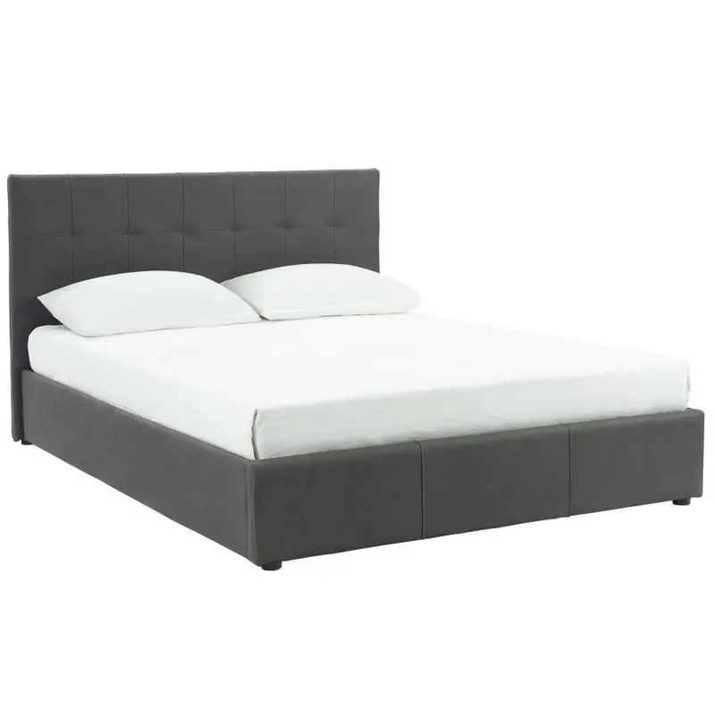 Extara Grey Queen Platform Bed With Built-In Storage (60") 1