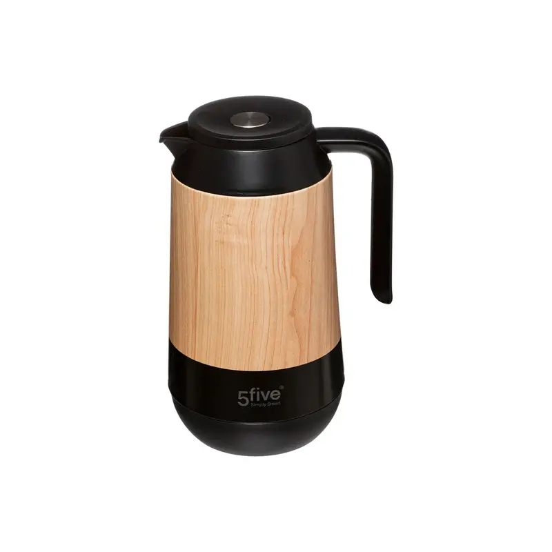 Five 1-Litre Isothermal Pitcher With Natural Wood-Finish Lid – Matte Black 1