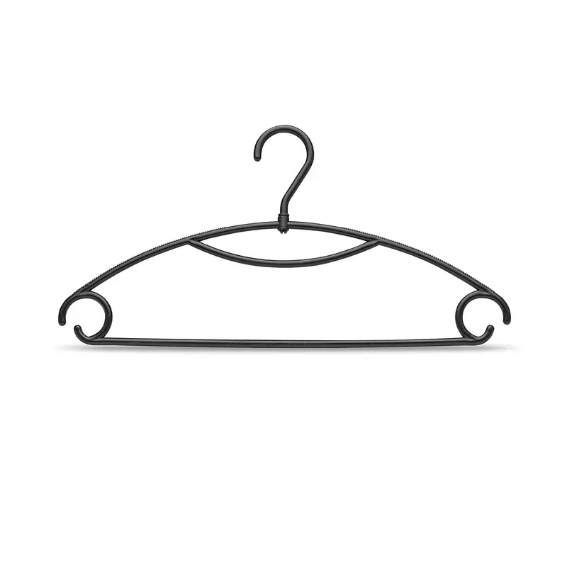 Five 8-Piece Rotating Plastic Hanger Set – Black 1