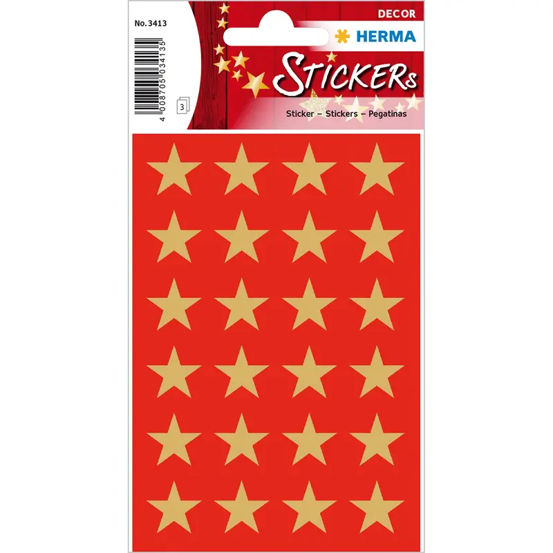 Five-Pointed Star Stickers – Metallic Gold, 15Mm Diameter (Ref: 3413) 1