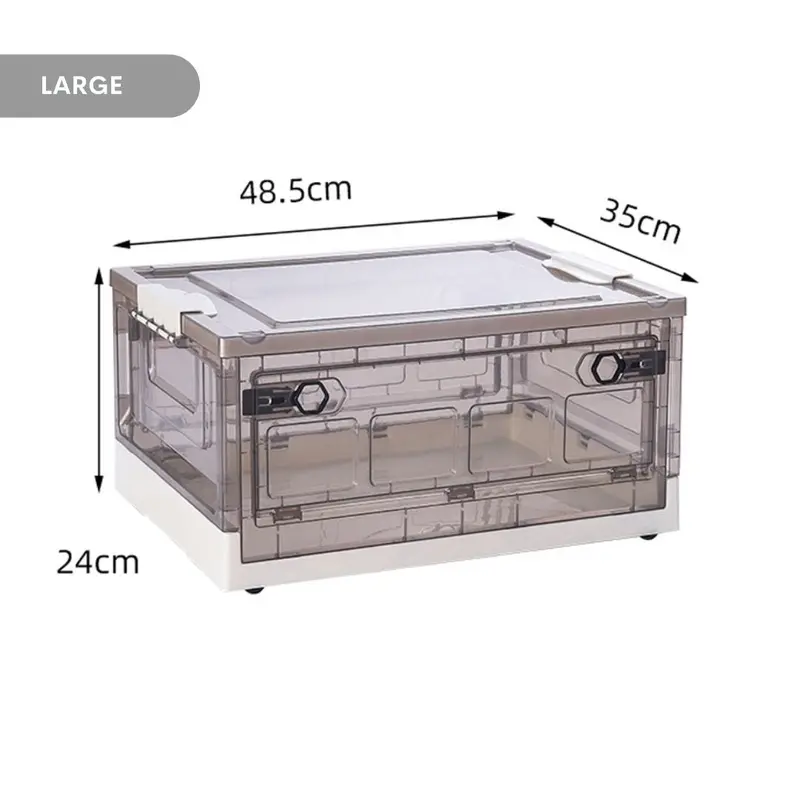 Foldable Wheeled Storage Bin In Matte White – Lightweight & Portable 2