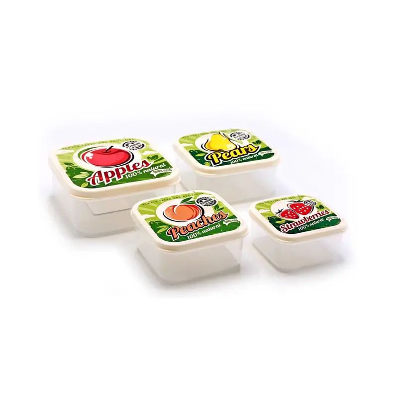 Funbox 4-Piece Clear Square Lunch Container Set 1