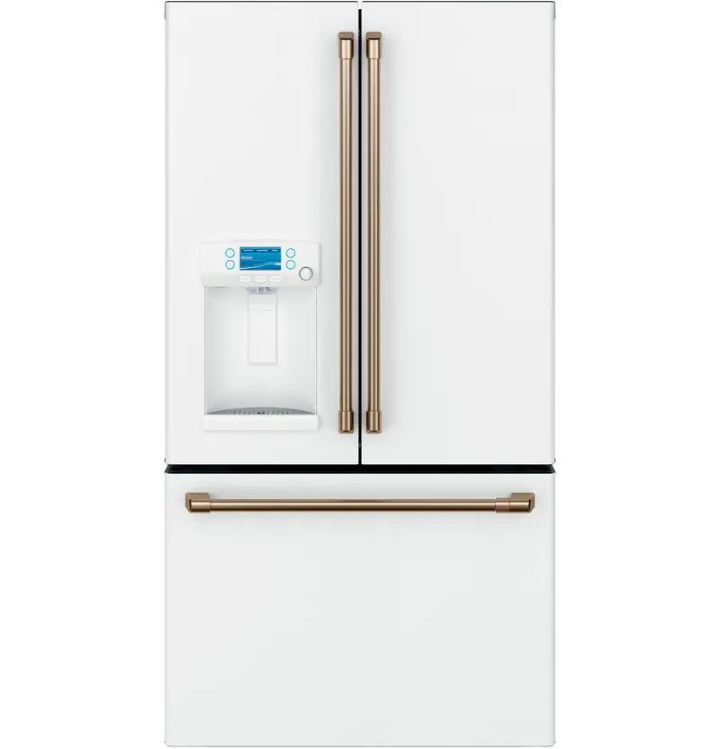 Ge Café 22.2 Cu. Ft. Counter-Depth French-Door Refrigerator With Hot Water Dispenser — Matte White (Cye22Tp4Mw2) 1