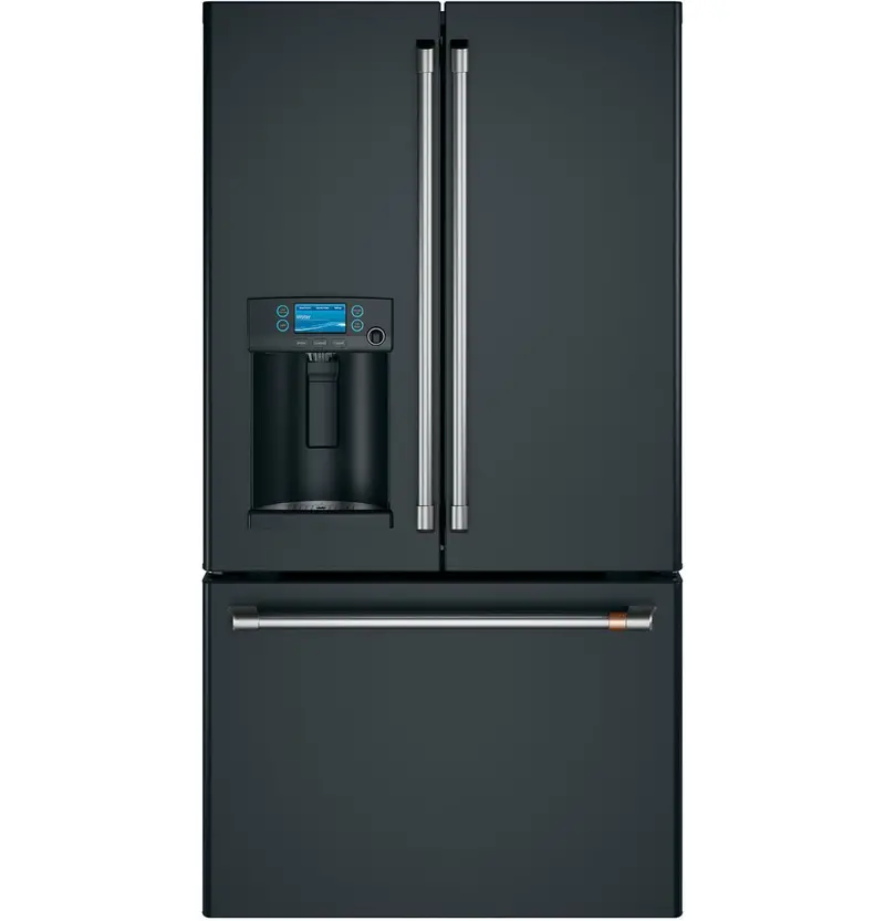 Ge Café Energy Star® 22.2 Cu. Ft. Counter-Depth French-Door Refrigerator With Hot Water Dispenser — Matte Black (Cye22Tp3Md1) 1