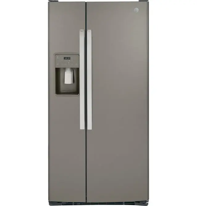 Ge Gss23Gmpes 23 Cu Ft Fingerprint-Resistant Slate Side-By-Side Refrigerator 1