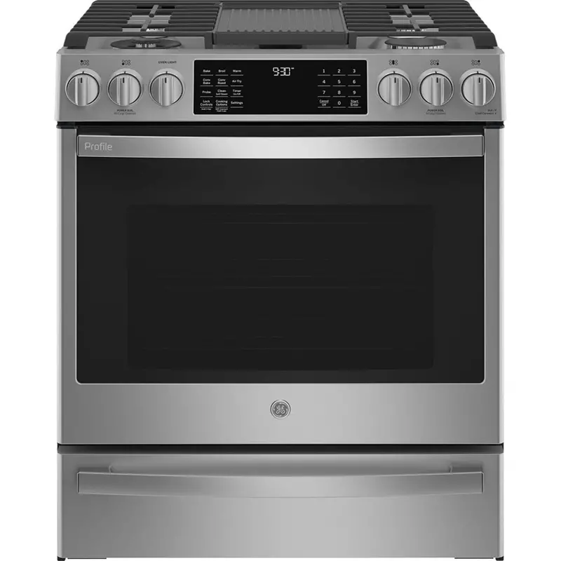 Ge Profile 30-Inch Dual Fuel Slide-In Range With Wifi – Stainless Steel 1