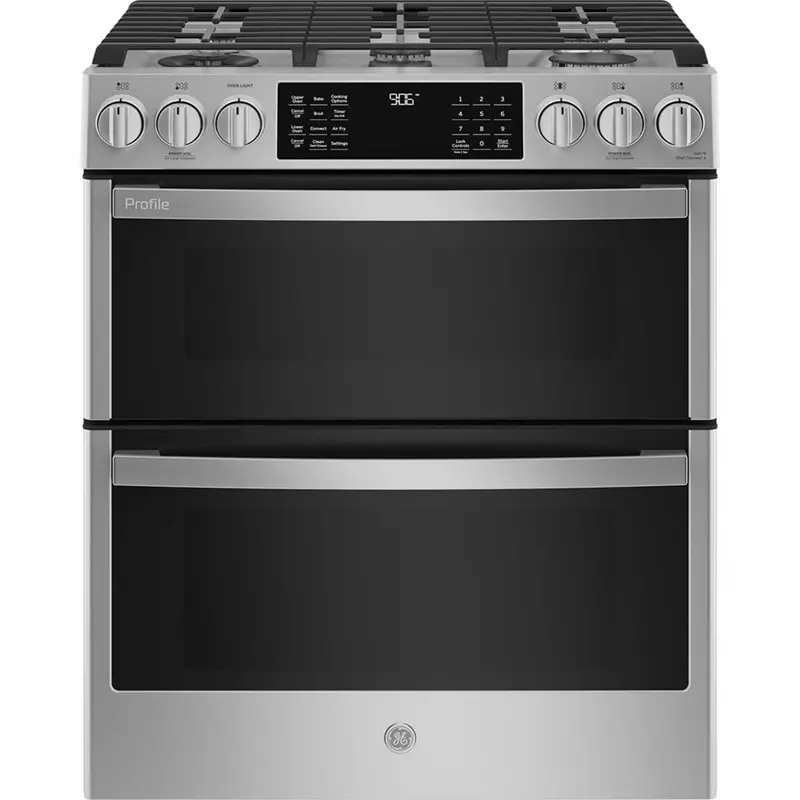 Ge Profile 30-Inch Slide-In Double Oven Gas Range With Wifi – Stainless Steel 1