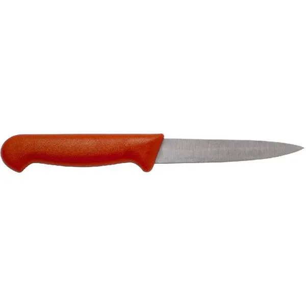 Genware 4-Inch Vegetable Knife – Ergonomic Red Handle 1