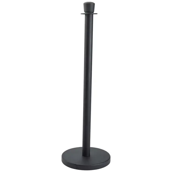 Genware Black Barrier Post – Heavy-Duty Crowd Control, Pair Included 1